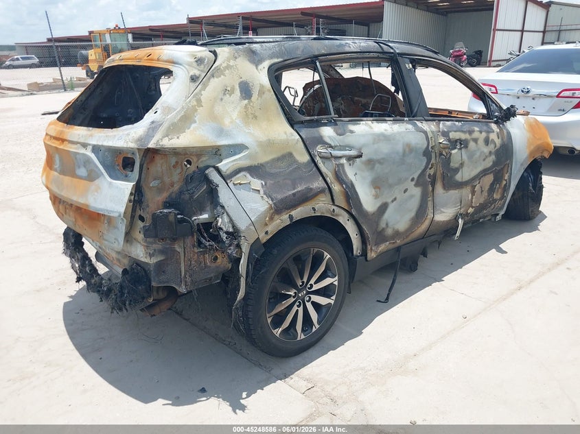 2017 Kia Sportage VIN KNDPN3ACXH7233025 IAAI salvage auction — TOTAL BURN, Non-Repairable (Texas), sold $50 on 2026-07-28 (photo 4)