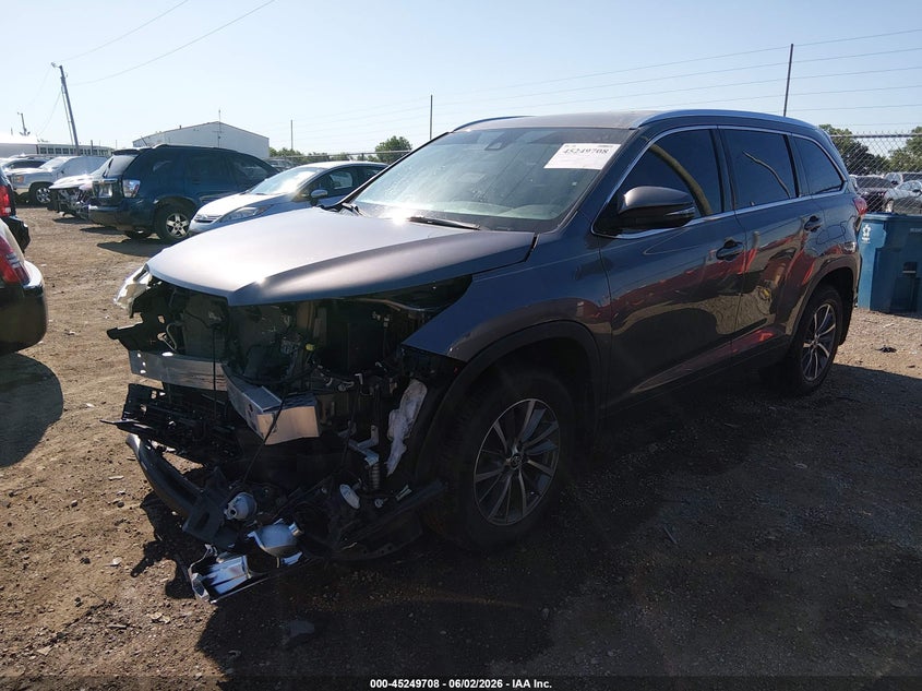 2019 Toyota Highlander VIN 5TDJZRFHXKS611357 IAAI salvage auction — FRONT END, Salvage Title, sold $9,950 on 2026-07-15 (photo 2)