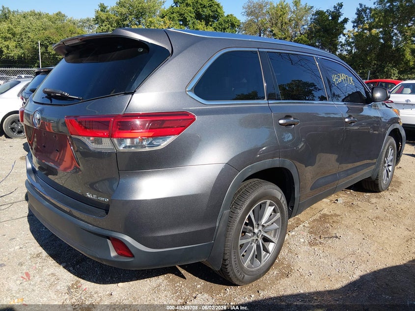 2019 Toyota Highlander VIN 5TDJZRFHXKS611357 IAAI salvage auction — FRONT END, Salvage Title, sold $9,950 on 2026-07-15 (photo 4)