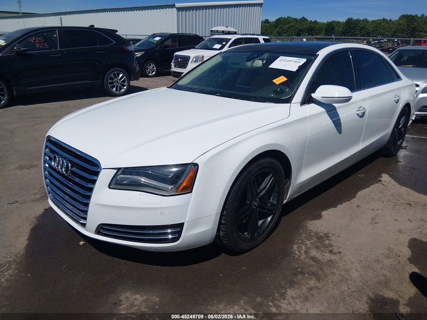 2013 Audi A8 VIN WAURGAFD7DN001154 IAAI salvage auction — LEFT REAR, Salvage Title, sold $1,550 on 2026-07-14 (photo 2)