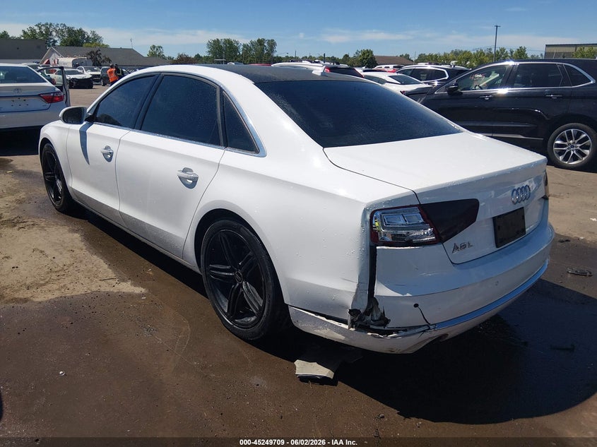 2013 Audi A8 VIN WAURGAFD7DN001154 IAAI salvage auction — LEFT REAR, Salvage Title, sold $1,550 on 2026-07-14 (photo 3)