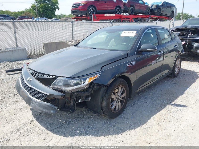 2016 Kia Optima VIN KNAGT4L36G5079459 IAAI salvage auction — FRONT & REAR, Salvage Title, sold $425 on 2026-07-14 (photo 2)