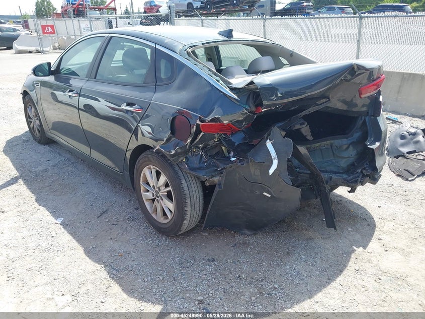 2016 Kia Optima VIN KNAGT4L36G5079459 IAAI salvage auction — FRONT & REAR, Salvage Title, sold $425 on 2026-07-14 (photo 3)