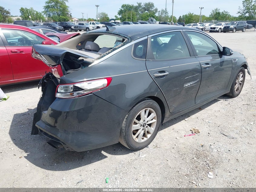 2016 Kia Optima VIN KNAGT4L36G5079459 IAAI salvage auction — FRONT & REAR, Salvage Title, sold $425 on 2026-07-14 (photo 4)