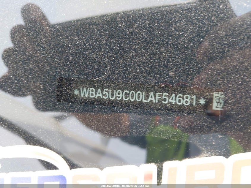 2020 BMW 3er VIN WBA5U9C00LAF54681 IAAI salvage auction — FRONT END, Salvage Title, sold $17,300 on 2026-07-27 (photo 9)