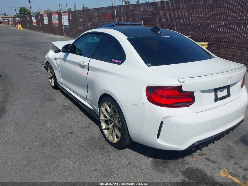2020 BMW M2 VIN WBS2U7C07L7F02092 IAAI salvage auction — FRONT END, Salvage Title, sold $11,450 on 2026-07-20 (photo 3)