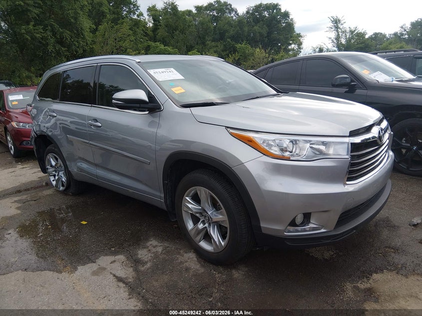 2016 Toyota Highlander VIN 5TDDKRFHXGS287917 IAAI salvage auction — RIGHT SIDE, Salvage Title, sold $8,100 on 2026-07-15 (photo 1)