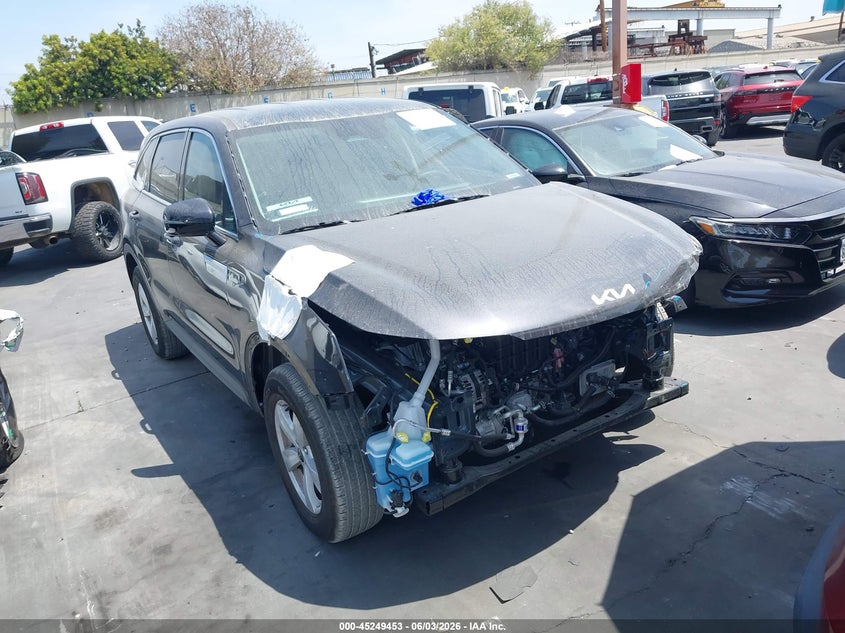2025 Kia Sorento VIN 5XYRG4JC5SG398256 IAAI salvage auction — FRONT END, Salvage Title, sold $8,450 on 2026-07-01 (photo 1)