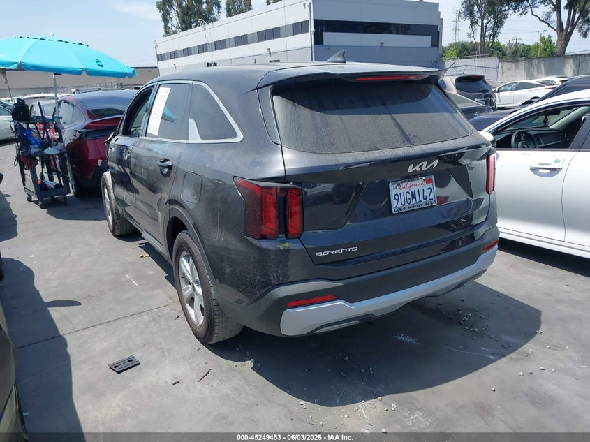 2025 Kia Sorento VIN 5XYRG4JC5SG398256 IAAI salvage auction — FRONT END, Salvage Title, sold $8,450 on 2026-07-01 (photo 3)