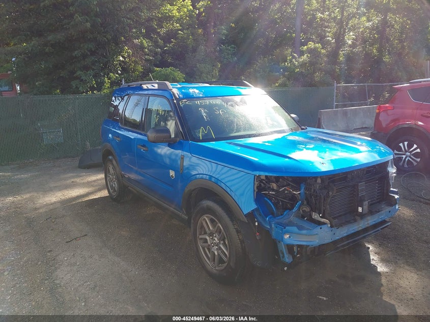 2025 Ford Bronco sport VIN 3FMCR9BN5SRE47860 IAAI salvage auction — FRONT END, Salvage Title, sold $8,500 on 2026-08-19 (photo 1)