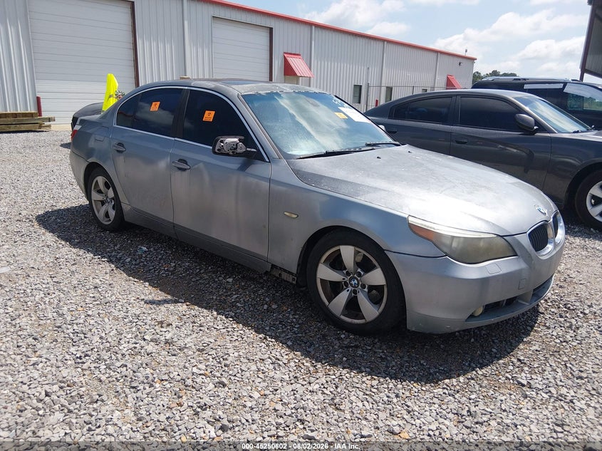 2005 BMW 5 series VIN WBANA53545B863402 IAAI salvage auction — FRONT & REAR, Clear (Mississippi), sold $175 on 2026-07-08 (photo 1)