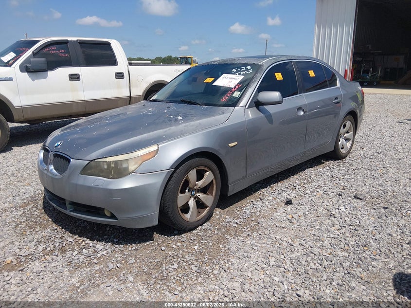 2005 BMW 5 series VIN WBANA53545B863402 IAAI salvage auction — FRONT & REAR, Clear (Mississippi), sold $175 on 2026-07-08 (photo 2)