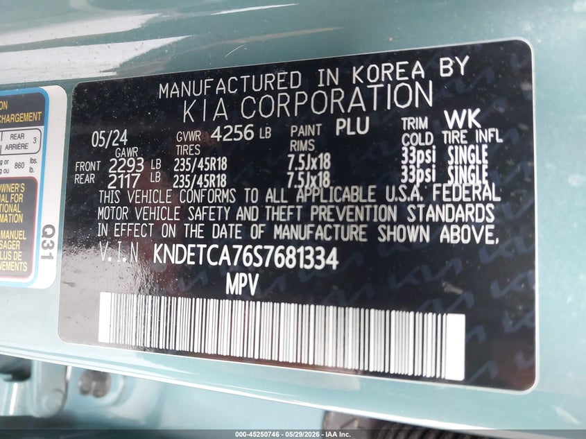 2025 Kia Seltos VIN KNDETCA76S7681334 IAAI salvage auction — REAR END, Salvage Title, sold $5,750 on 2026-07-15 (photo 9)