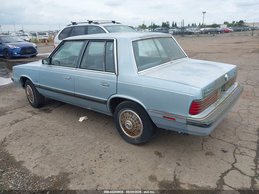 1987 Plymouth Reliant VIN 1P3BP36D2HF227831 IAAI salvage auction — NORMAL WEAR, Duplicate Paperwork (California), sold $175 on 2026-07-29 (photo 3)