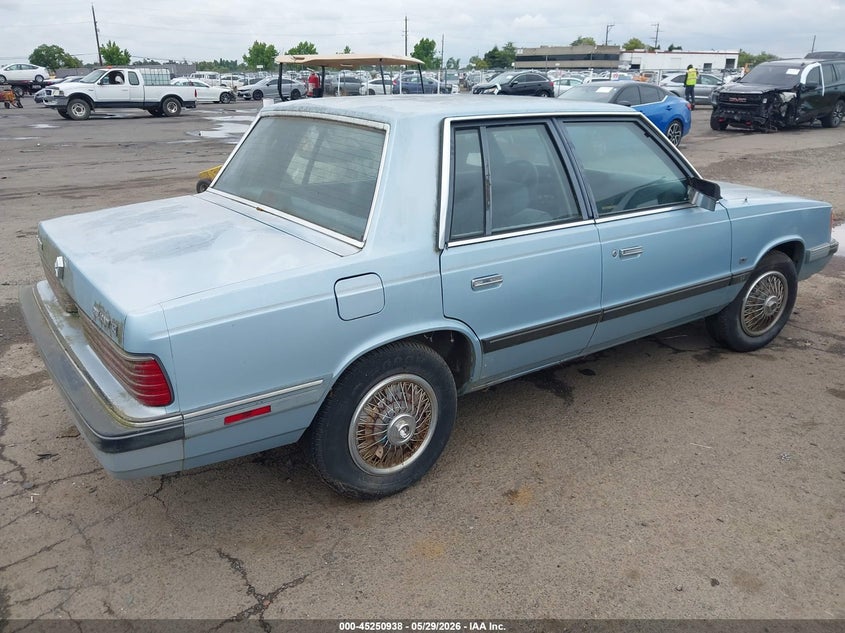 1987 Plymouth Reliant VIN 1P3BP36D2HF227831 IAAI salvage auction — NORMAL WEAR, Duplicate Paperwork (California), sold $175 on 2026-07-29 (photo 4)