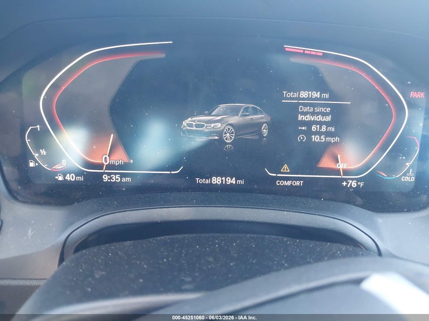 2019 BMW 3er VIN WBA5R1C52KAK10182 IAAI salvage auction — FRONT END, Salvage Title, sold $10,100 on 2026-07-28 (photo 7)