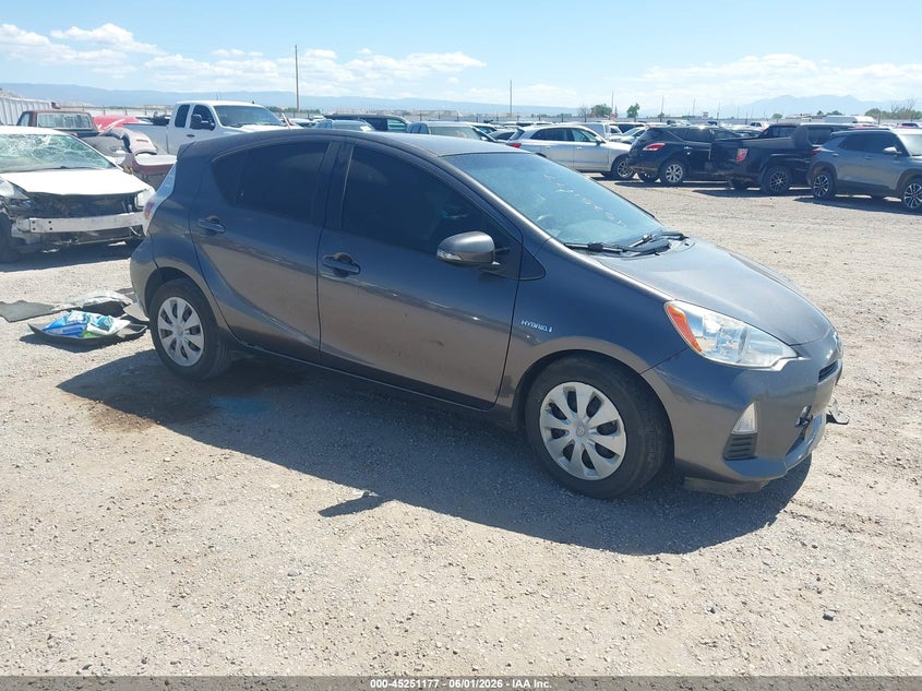 2014 Toyota Prius c VIN JTDKDTB32E1061695 IAAI salvage auction — LEFT FRONT, Salvage Title, sold $150 on 2026-07-22 (photo 1)