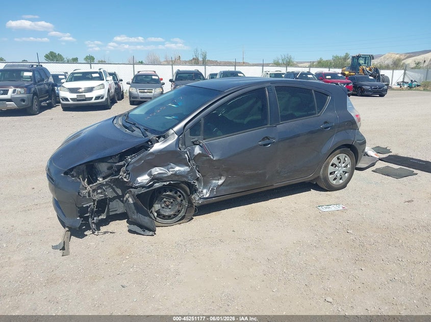 2014 Toyota Prius c VIN JTDKDTB32E1061695 IAAI salvage auction — LEFT FRONT, Salvage Title, sold $150 on 2026-07-22 (photo 2)
