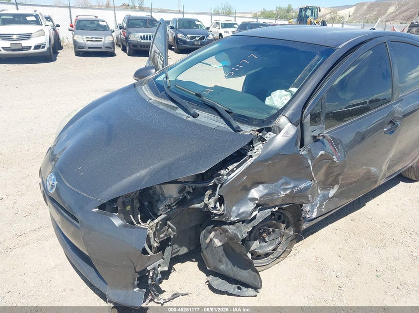 2014 Toyota Prius c VIN JTDKDTB32E1061695 IAAI salvage auction — LEFT FRONT, Salvage Title, sold $150 on 2026-07-22 (photo 6)