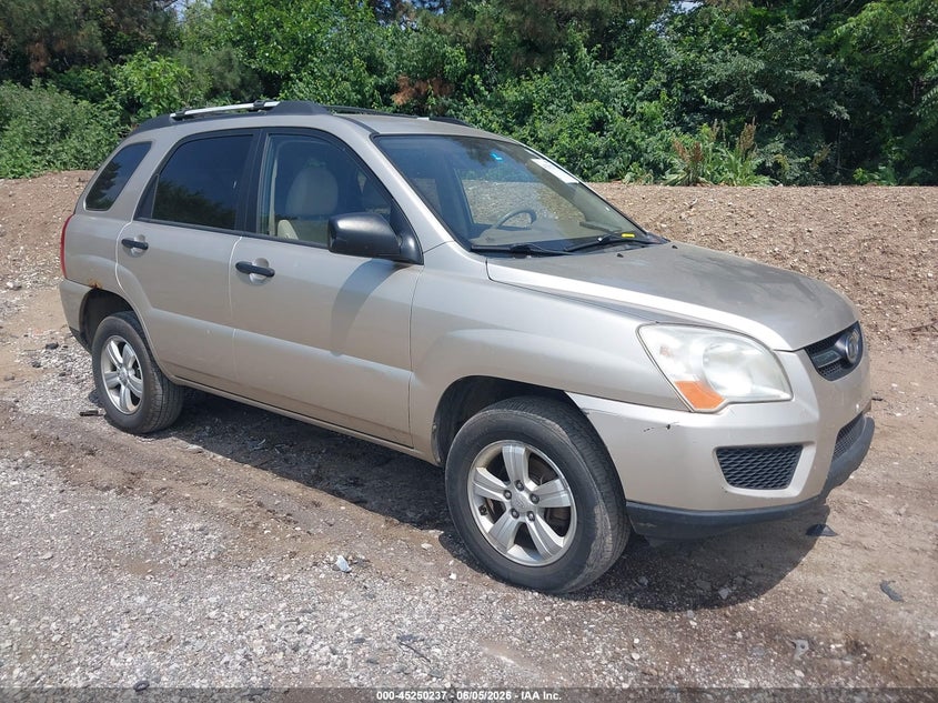 2009 Kia Sportage VIN KNDJF724697568883 IAAI salvage auction — LEFT FRONT, Clear (Indiana), sold $750 on 2026-07-08 (photo 1)