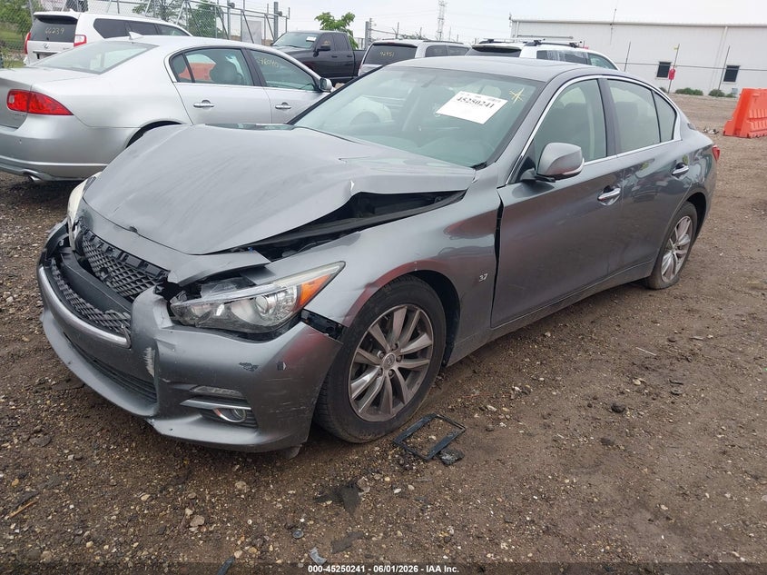2015 Infiniti Q50 VIN JN1BV7AR7FM407480 IAAI salvage auction — FRONT END, Salvage Title, sold $850 on 2026-07-29 (photo 2)