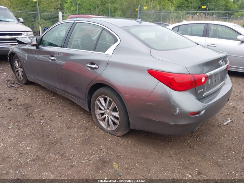 2015 Infiniti Q50 VIN JN1BV7AR7FM407480 IAAI salvage auction — FRONT END, Salvage Title, sold $850 on 2026-07-29 (photo 3)