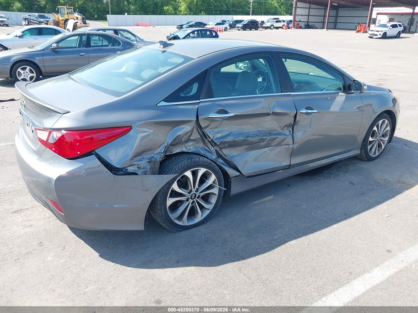 2014 Hyundai Sonata VIN 5NPEC4ACXEH871205 IAAI salvage auction — SIDE, Salvage Title, sold $425 on 2026-07-21 (photo 4)