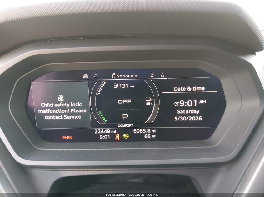 2024 Audi Q4 sportback e-tron VIN WA13UBFZ9RP049103 IAAI salvage auction — FRONT END, Salvage Title, sold $14,400 on 2026-07-26 (photo 7)