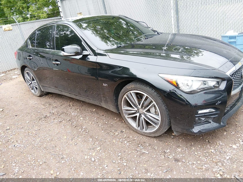 2017 Infiniti Q50 VIN JN1EV7AR6HM831488 IAAI salvage auction — HAIL, Salvage Title, sold $3,650 on 2026-07-11 (photo 1)