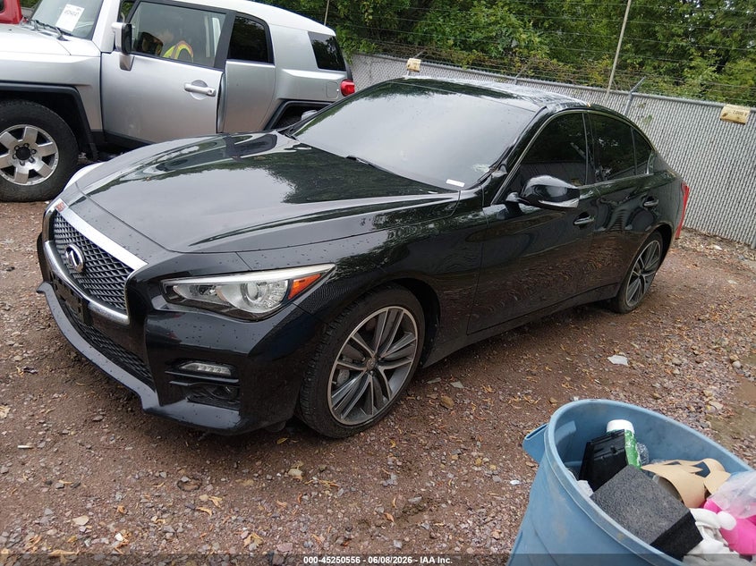 2017 Infiniti Q50 VIN JN1EV7AR6HM831488 IAAI salvage auction — HAIL, Salvage Title, sold $3,650 on 2026-07-11 (photo 2)