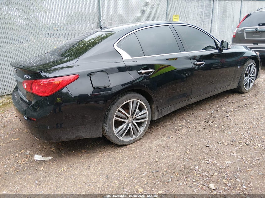 2017 Infiniti Q50 VIN JN1EV7AR6HM831488 IAAI salvage auction — HAIL, Salvage Title, sold $3,650 on 2026-07-11 (photo 4)