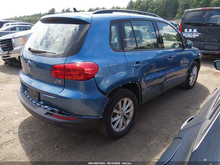 2017 Volkswagen Tiguan VIN WVGBV7AX4HK053679 IAAI salvage auction — RIGHT SIDE, Salvage (Massachusetts), sold $4,650 on 2026-07-24 (photo 4)