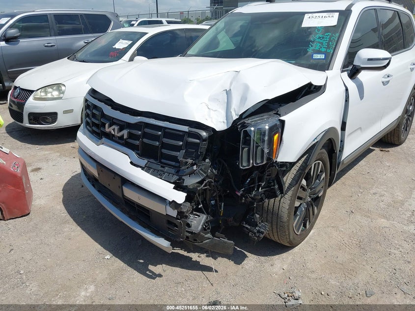 2024 Kia Telluride VIN 5XYP5DGC9RG487391 IAAI salvage auction — FRONT END, Original (Texas), sold $14,350 on 2026-07-21 (photo 6)
