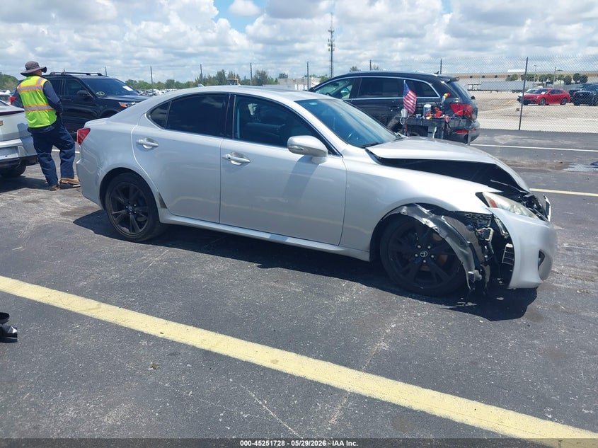 2012 Lexus Is VIN JTHBF5C21C5162498 IAAI salvage auction — FRONT END, Salvage Title, sold $1,600 on 2026-07-09 (photo 1)