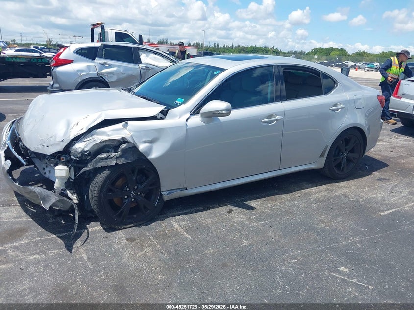 2012 Lexus Is VIN JTHBF5C21C5162498 IAAI salvage auction — FRONT END, Salvage Title, sold $1,600 on 2026-07-09 (photo 2)