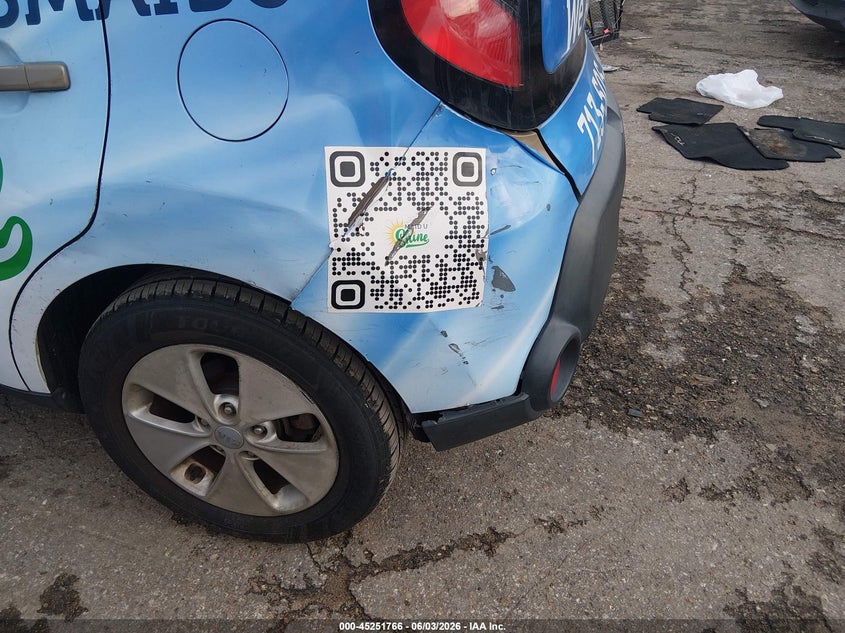 2014 Kia Soul VIN KNDJN2A28E7075755 IAAI salvage auction — ENGINE BURN, Original (Texas), sold $300 on 2026-07-15 (photo 6)