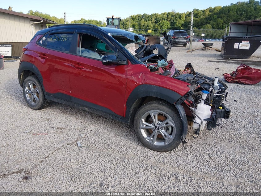 2023 Hyundai Kona VIN KM8K6CAB2PU950576 IAAI salvage auction — FRONT & REAR, Bill Of Sale (Kentucky), sold $75 on 2026-07-21 (photo 1)