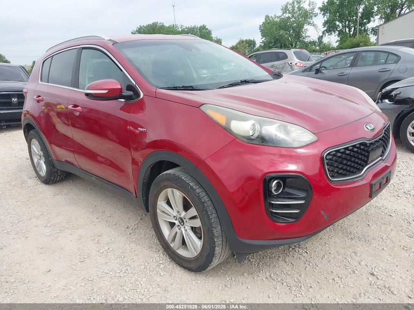 2018 Kia Sportage VIN KNDPMCAC3J7322668 IAAI salvage auction — LEFT REAR, Salvage Title, sold $2,250 on 2026-07-08 (photo 1)