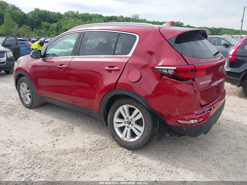 2018 Kia Sportage VIN KNDPMCAC3J7322668 IAAI salvage auction — LEFT REAR, Salvage Title, sold $2,250 on 2026-07-08 (photo 3)