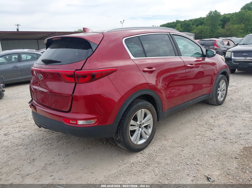 2018 Kia Sportage VIN KNDPMCAC3J7322668 IAAI salvage auction — LEFT REAR, Salvage Title, sold $2,250 on 2026-07-08 (photo 4)