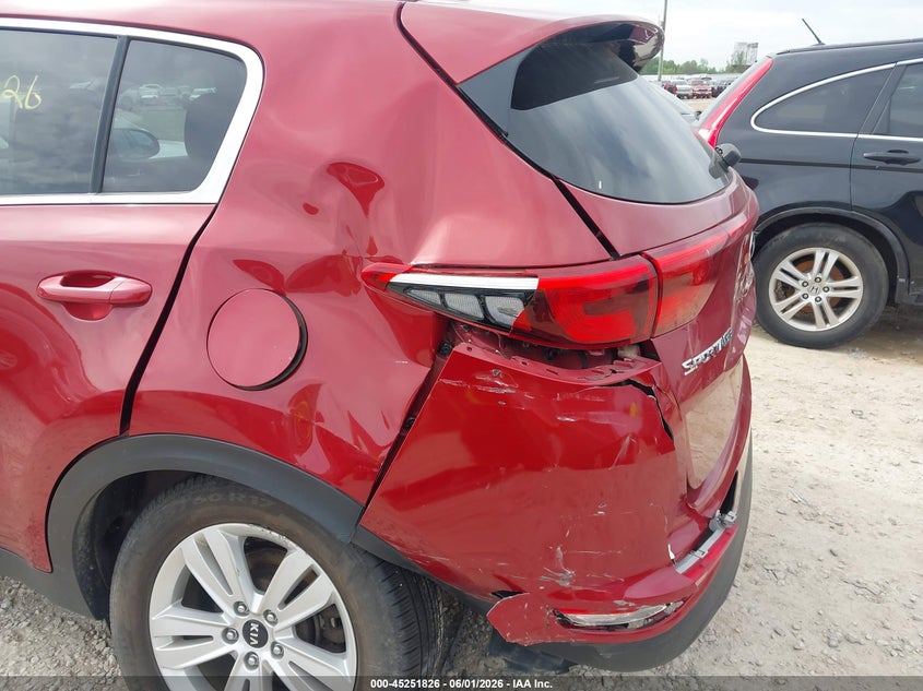 2018 Kia Sportage VIN KNDPMCAC3J7322668 IAAI salvage auction — LEFT REAR, Salvage Title, sold $2,250 on 2026-07-08 (photo 6)