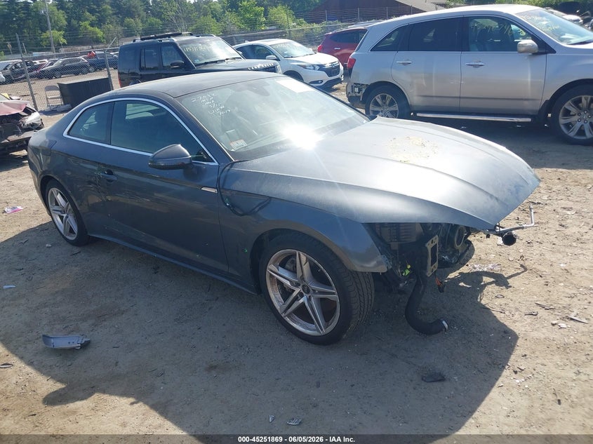2022 Audi A5 VIN WAUTAAF53NA017019 IAAI salvage auction — FRONT END, Salvage Title, sold $8,725 on 2026-07-24 (photo 1)