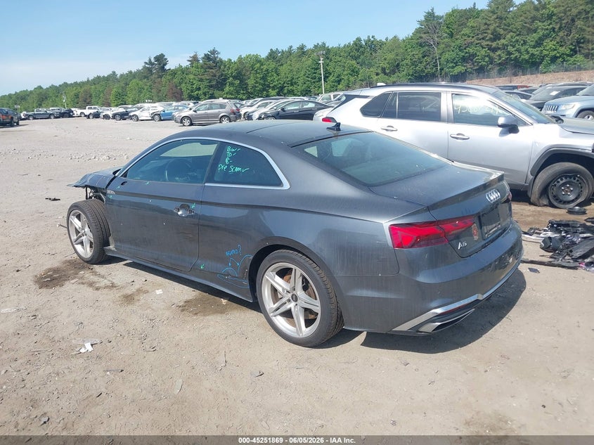 2022 Audi A5 VIN WAUTAAF53NA017019 IAAI salvage auction — FRONT END, Salvage Title, sold $8,725 on 2026-07-24 (photo 3)