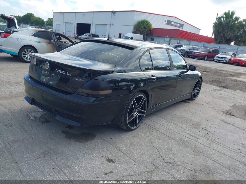 2007 BMW 7 series VIN WBAHN83577DT76186 IAAI salvage auction — FRONT END, Clear (Florida), sold $300 on 2026-07-15 (photo 4)