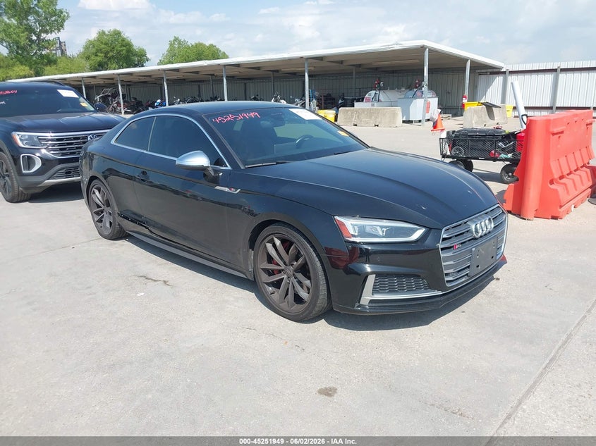 2018 Audi S5 VIN WAUP4AF57JA002929 IAAI salvage auction — RIGHT REAR, Original (Texas), sold $15,100 on 2026-07-15 (photo 1)