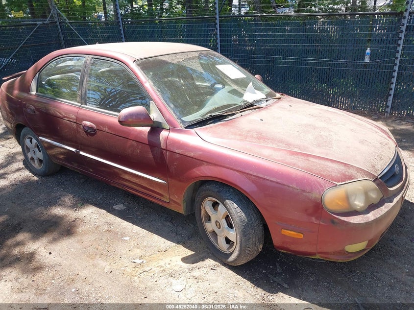 2002 Kia Spectra VIN KNAFB161725087408 IAAI salvage auction — NORMAL WEAR, Clear (Virginia), sold $225 on 2026-07-09 (photo 1)