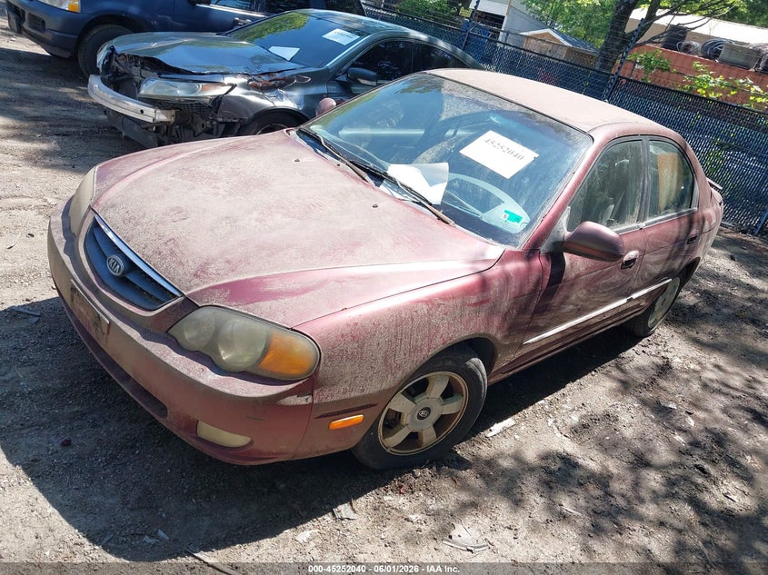 2002 Kia Spectra VIN KNAFB161725087408 IAAI salvage auction — NORMAL WEAR, Clear (Virginia), sold $225 on 2026-07-09 (photo 2)