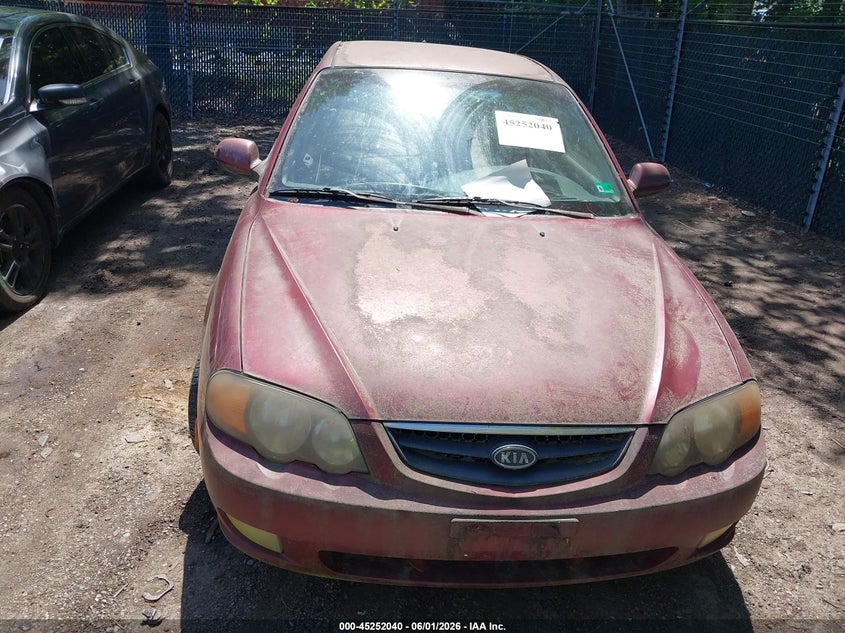 2002 Kia Spectra VIN KNAFB161725087408 IAAI salvage auction — NORMAL WEAR, Clear (Virginia), sold $225 on 2026-07-09 (photo 6)