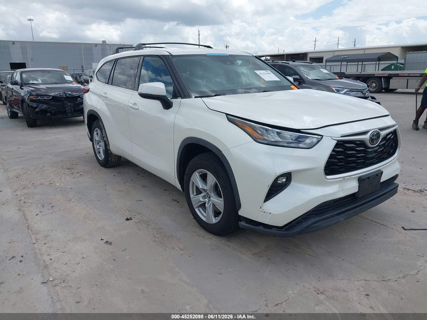 2020 Toyota Highlander VIN 5TDZZRAH9LS503677 IAAI salvage auction — FRONT END, Salvage (California), sold $9,800 on 2026-07-09 (photo 1)