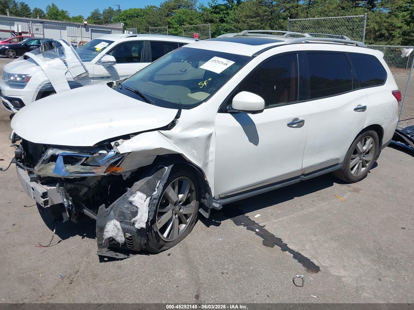 2013 Nissan Pathfinder VIN 5N1AR2MM8DC666462 IAAI salvage auction — FRONT END, Salvage Title, sold $450 on 2026-07-09 (photo 2)